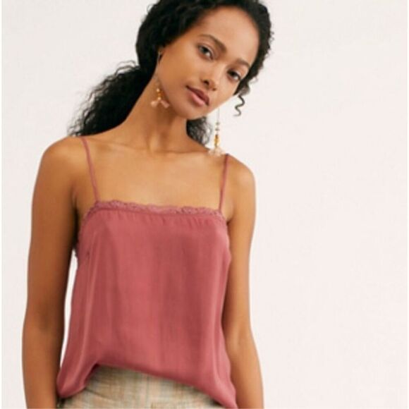 Free People Intimately Beyond Me Cami in Deep Red Size Small $48 - Picture 1 of 2